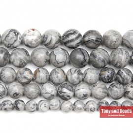 Free Shipping Natural Stone Map Jaspers Round Beads 15 Strand 4 6 8 10 12MM Pick Size For Jewelry Making No.AB45