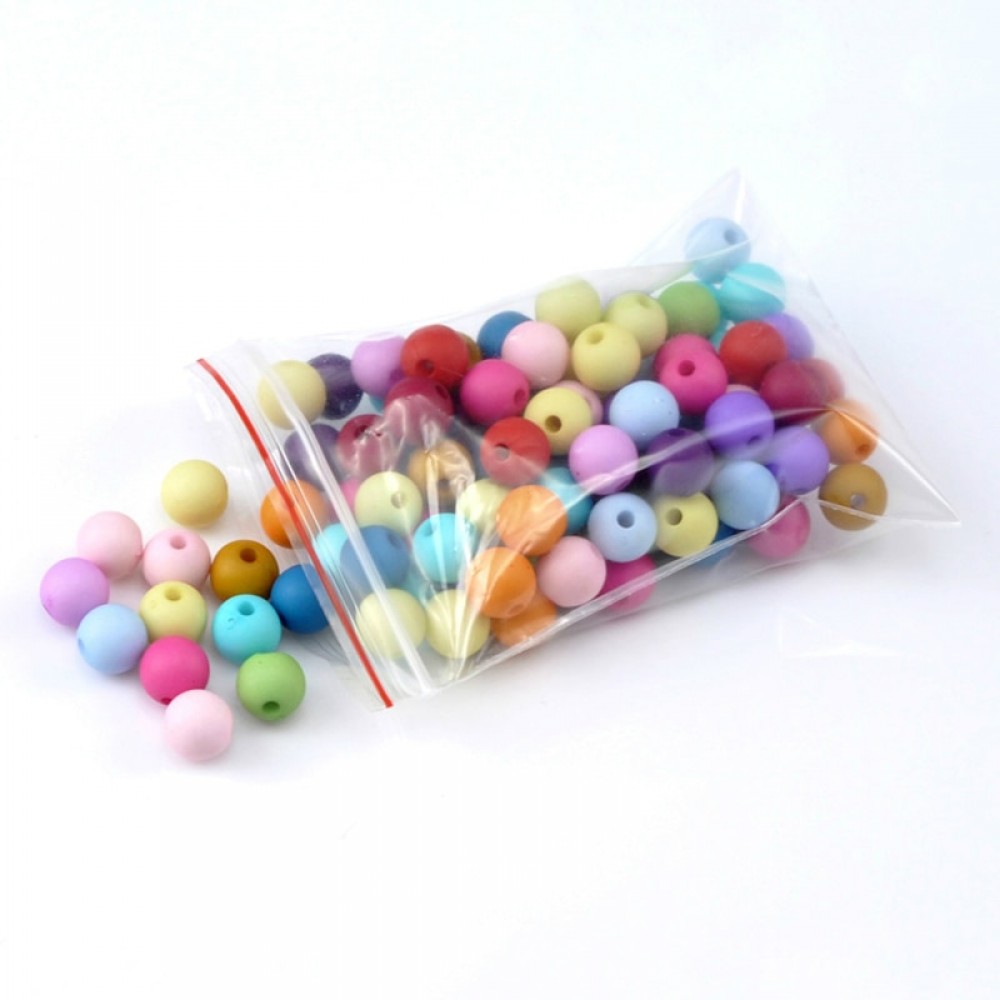 Doreen Box hot-  300PCs Mixed Color Round Acrylic Spacer Beads For DIY Jewelry Making At Random 8mm(3/8) Diameter.(B19525)