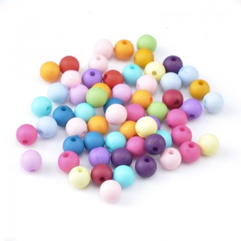 Doreen Box hot-  300PCs Mixed Color Round Acrylic Spacer Beads For DIY Jewelry Making At Random 8mm(3/8) Diameter.(B19525)