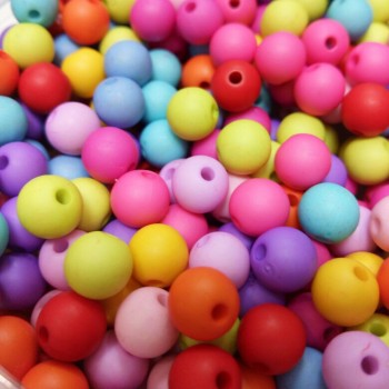 Doreen Box hot-  300PCs Mixed Color Round Acrylic Spacer Beads For DIY Jewelry Making At Random 8mm(3/8) Diameter.(B19525)
