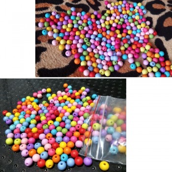Doreen Box hot-  300PCs Mixed Color Round Acrylic Spacer Beads For DIY Jewelry Making At Random 8mm(3/8) Diameter.(B19525)