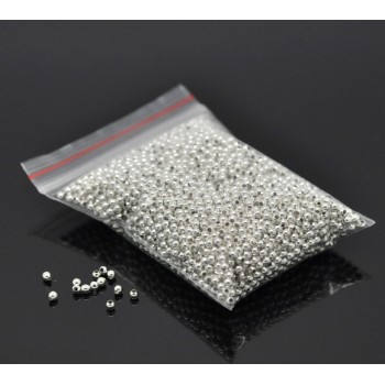 DoreenBeads 2017 Jewelry DIY Metarials Alloy Spacer Beads Ball Silver color About 2mm Dia, Hole:Approx 1mm, 350 Pieces