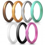 7pcs/lot Flexible Silicone Ring 2.7mm Hypoallergenic Sports Food Grade Environmental Rubber Finger Rings for Women Wedding Band