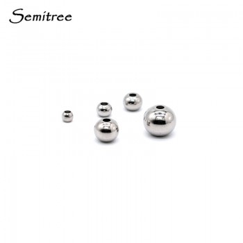 Semitree 3mm 4mm 6mm 8mm Stainless Steel Rose Gold Black Spacer Beads Charm Loose Beads DIY Bracelets Beads for Jewelry Making