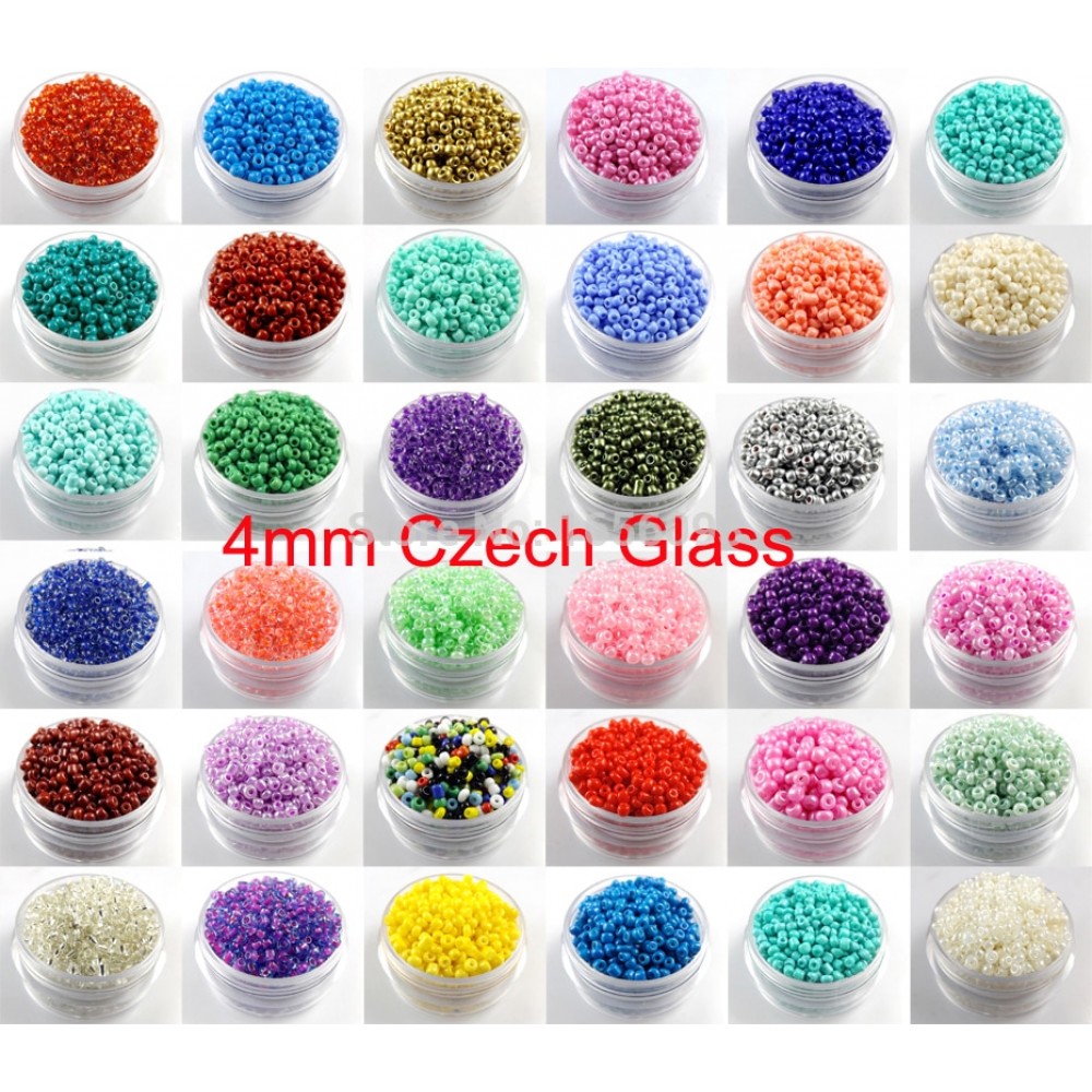 Wholesale 300Pcs 4mm Czech Glass Seed Spacer beads Jewelry Making DIY U Pick