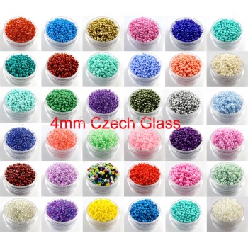 Wholesale 300Pcs 4mm Czech Glass Seed Spacer beads Jewelry Making DIY U Pick