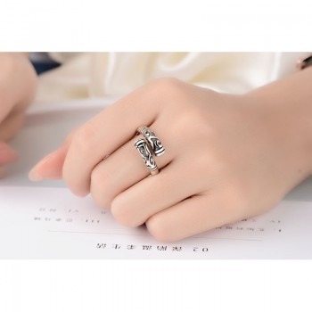 JEXXI Big Promotion Vintage Rings For Women 925 Sterling Silver Opening Adjustable Finger Rings Jewelry Fashion Party Accessory