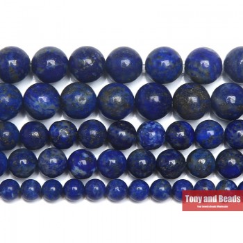 Free Shipping Natural Stone Lapis Lazuli Never lose Colour Round Beads 15 Strand 4 6 8 10 12 14MM Pick Size For Jewelry Making