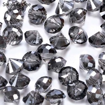 10mm Czech Loose Faceted Glass Crystal Beads For Jewelry Making Garment Decoration Perles Black Glass Geometry Beads Wholesale