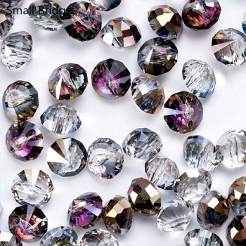 10mm Czech Loose Faceted Glass Crystal Beads For Jewelry Making Garment Decoration Perles Black Glass Geometry Beads Wholesale