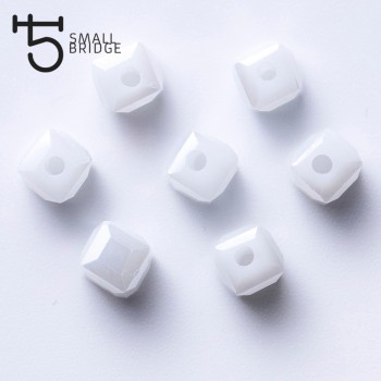 6mm Austria White Glass Cube Square Beads For Diy Bracelet Making Jewelry Loose Faceted Spacer Crystal Bead Wholesale Z904