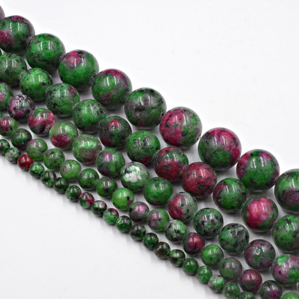 Natural Stone Red/green Epidote Zoisite Round Beads Wholesale Loose Beads for Jewelry Making Accessorie 4-12mm DIY Free Shipping