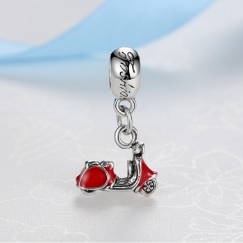 New Silver Plated Charm Bead Enamel Apple Lucky Clover Dress Pendant Charms Fit Pandora Bracelets Necklaces Women DIY Jewelry