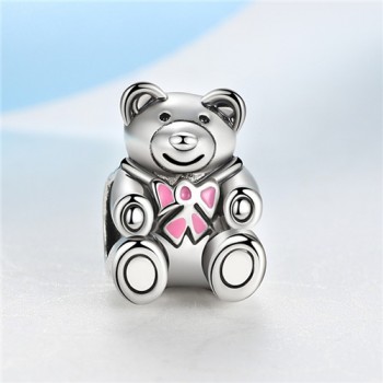 New Silver Plated Charm Bead Enamel Apple Lucky Clover Dress Pendant Charms Fit Pandora Bracelets Necklaces Women DIY Jewelry