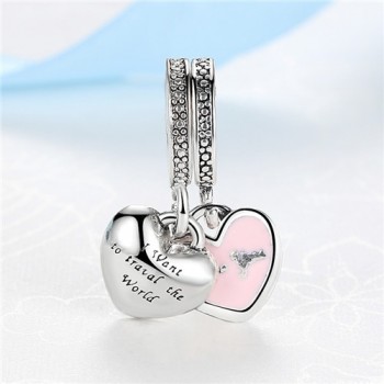 New Silver Plated Charm Bead Enamel Apple Lucky Clover Dress Pendant Charms Fit Pandora Bracelets Necklaces Women DIY Jewelry