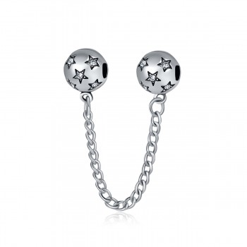 Silver Plated Safety Chain Charm Bead Flower Snowflake Stopper Alloy Charms Fit Pandora Bracelets amp; Bangles Women Jewelry Gifts