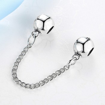 Silver Plated Safety Chain Charm Bead Flower Snowflake Stopper Alloy Charms Fit Pandora Bracelets amp; Bangles Women Jewelry Gifts