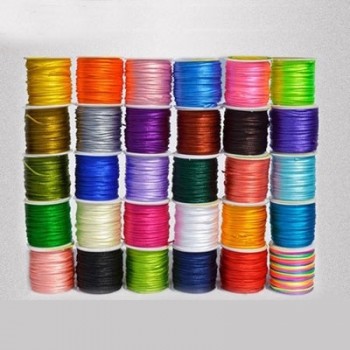 1mm 48-Color Rattail Satin Cord Chinese Knot Beading Cord For Baby Silicone Teething Bead Necklace: Nylon 80yd Spool NCN7S