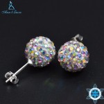 Ann amp; Snow 925 Sterling Silver Stud Earrings Crystals Ball Beads Fine Jewelry For Women Cute Style AAA CZ Stone 2018 New Design