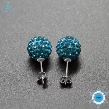 Ann amp; Snow 925 Sterling Silver Stud Earrings Crystals Ball Beads Fine Jewelry For Women Cute Style AAA CZ Stone 2018 New Design
