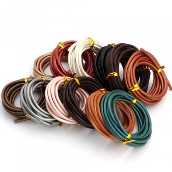 OlingArt 4MM 2M Round Genuine Leather Cord/Wire DIY brown black Cords women earrings Bracelet choker necklace jewelry making