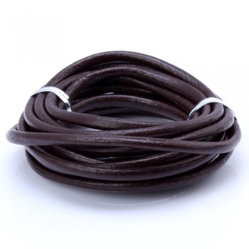 OlingArt 4MM 2M Round Genuine Leather Cord/Wire DIY brown black Cords women earrings Bracelet choker necklace jewelry making