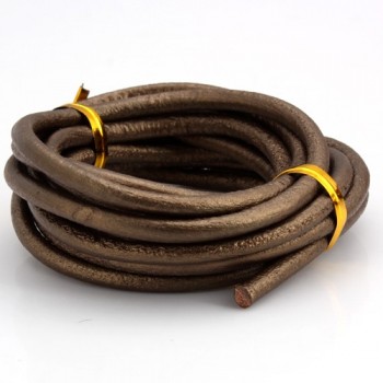 OlingArt 4MM 2M Round Genuine Leather Cord/Wire DIY brown black Cords women earrings Bracelet choker necklace jewelry making