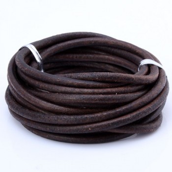 OlingArt 4MM 2M Round Genuine Leather Cord/Wire DIY brown black Cords women earrings Bracelet choker necklace jewelry making