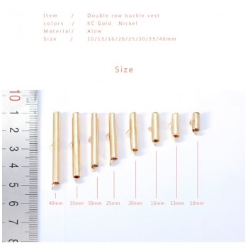 50p 10/13/16/20/25/30/35/40mm Silver Gold Beaded Miyuki Slide On End Clasp Tube Sliders End Caps Connector for Beadwork Cylinder