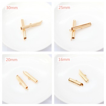 50p 10/13/16/20/25/30/35/40mm Silver Gold Beaded Miyuki Slide On End Clasp Tube Sliders End Caps Connector for Beadwork Cylinder