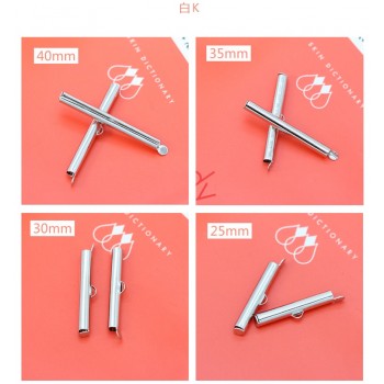 50p 10/13/16/20/25/30/35/40mm Silver Gold Beaded Miyuki Slide On End Clasp Tube Sliders End Caps Connector for Beadwork Cylinder