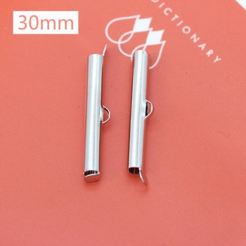 50p 10/13/16/20/25/30/35/40mm Silver Gold Beaded Miyuki Slide On End Clasp Tube Sliders End Caps Connector for Beadwork Cylinder