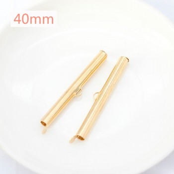 50p 10/13/16/20/25/30/35/40mm Silver Gold Beaded Miyuki Slide On End Clasp Tube Sliders End Caps Connector for Beadwork Cylinder