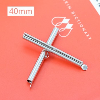 50p 10/13/16/20/25/30/35/40mm Silver Gold Beaded Miyuki Slide On End Clasp Tube Sliders End Caps Connector for Beadwork Cylinder
