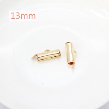 50p 10/13/16/20/25/30/35/40mm Silver Gold Beaded Miyuki Slide On End Clasp Tube Sliders End Caps Connector for Beadwork Cylinder