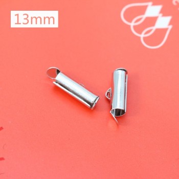 50p 10/13/16/20/25/30/35/40mm Silver Gold Beaded Miyuki Slide On End Clasp Tube Sliders End Caps Connector for Beadwork Cylinder