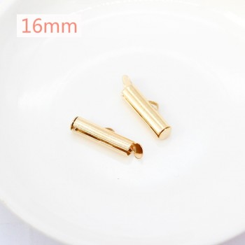 50p 10/13/16/20/25/30/35/40mm Silver Gold Beaded Miyuki Slide On End Clasp Tube Sliders End Caps Connector for Beadwork Cylinder