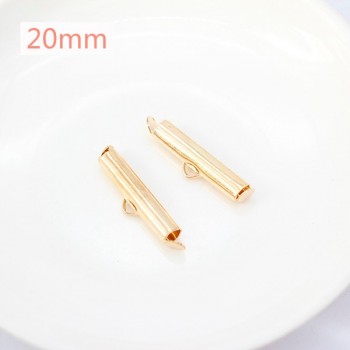 50p 10/13/16/20/25/30/35/40mm Silver Gold Beaded Miyuki Slide On End Clasp Tube Sliders End Caps Connector for Beadwork Cylinder