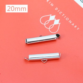 50p 10/13/16/20/25/30/35/40mm Silver Gold Beaded Miyuki Slide On End Clasp Tube Sliders End Caps Connector for Beadwork Cylinder