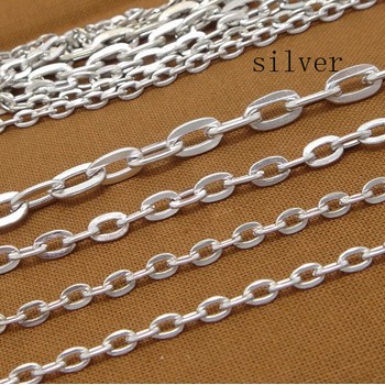 10m/lot Rhodium/Silver/Gold/Gunmetal/Antique Bronze Color Necklace Chains Brass Bulk for DIY Jewelry Making Materials F712