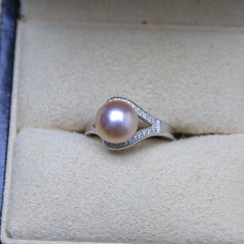 BaroqueOnly Pearl Ring Natural Freshwater Pearl Jewelry 925 Sterling Silver Rings For Women High Guality Zircon Wedding Gift