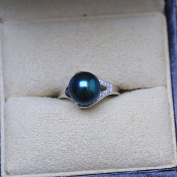 BaroqueOnly Pearl Ring Natural Freshwater Pearl Jewelry 925 Sterling Silver Rings For Women High Guality Zircon Wedding Gift