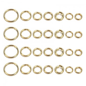 SAUVOO 100Pcs/lot Stainless Steel Open Jump Ring 4/5/6/8mm Dia Round Gold Color Split Rings For Diy Jewelry Making Findings