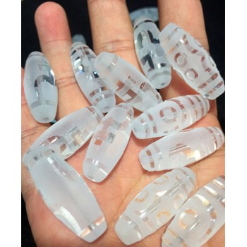 30mm*12mm Pure Natural White Crystal Stone Tibetan Bodhi 1/2/3/5/6/7/8/12/13/15/21 eyes Stone Dzi beads DYI Jewelry best offer