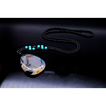 Yumten Ocean Chalcedony Pendant DIY Kolye Bayan Collane Donna Jewelery Costume Necklace Women Reiki Fashion Elegant Popular