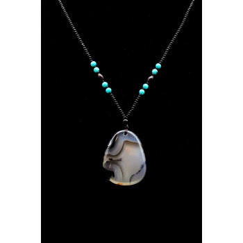 Yumten Ocean Chalcedony Pendant DIY Kolye Bayan Collane Donna Jewelery Costume Necklace Women Reiki Fashion Elegant Popular