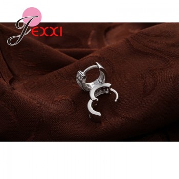 Jemmin Newest Style 925 Sterling Sliver Exquisite Women/Girls Stud Earrings Silver Fashion Jewelry Shiny White Crystal Hot Sale