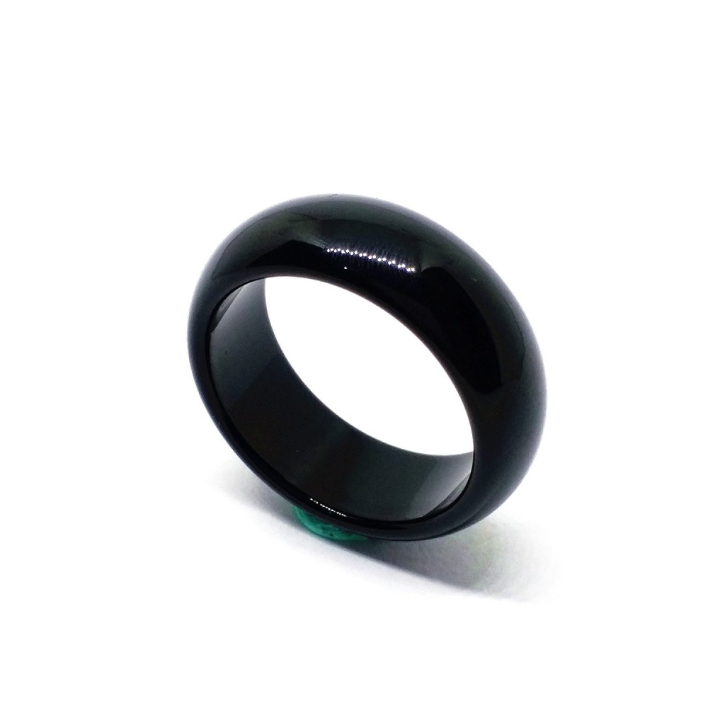 Mens Jade Natural Vintage Black Rings Ruby Stone Women Agate Gemstone Fine Jewelry Band 19MM Aneis Masculino Wedding Gift
