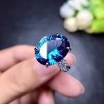 [MeiBaPJ Natural London Blue Topaz Gemstone Trendy Ring for Women Real 925 Sterling Silver Charm Fine Jewelry