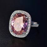 Vintage Luxury Rings For Women S925 Sterling Silver Jewelry Temperament Oval Topaz Stone Lovers Wedding Ring Anillos Mujer